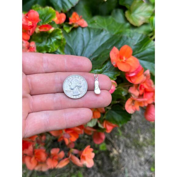 Sterling Silver 3D Sandal Charm, Silver 3D Flip Flop Sandal Charm - Picture 4 of 4